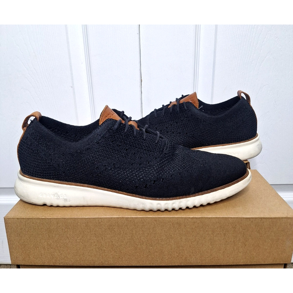 Cole Haan 2.ZERØGRAND Stitchlite Wingtip Oxfords Black Ivory size 10.5
